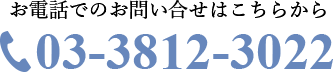 お電話でのお問い合わせはこちらから 03-3812-3022